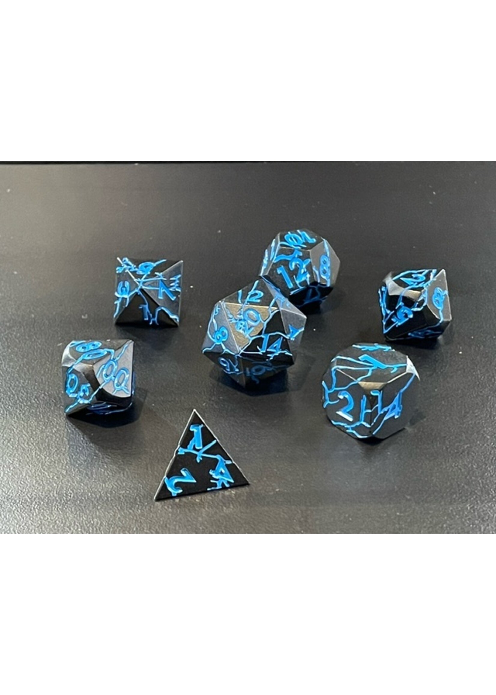 Dakota Irish Blue Lightning - 7pc dice set