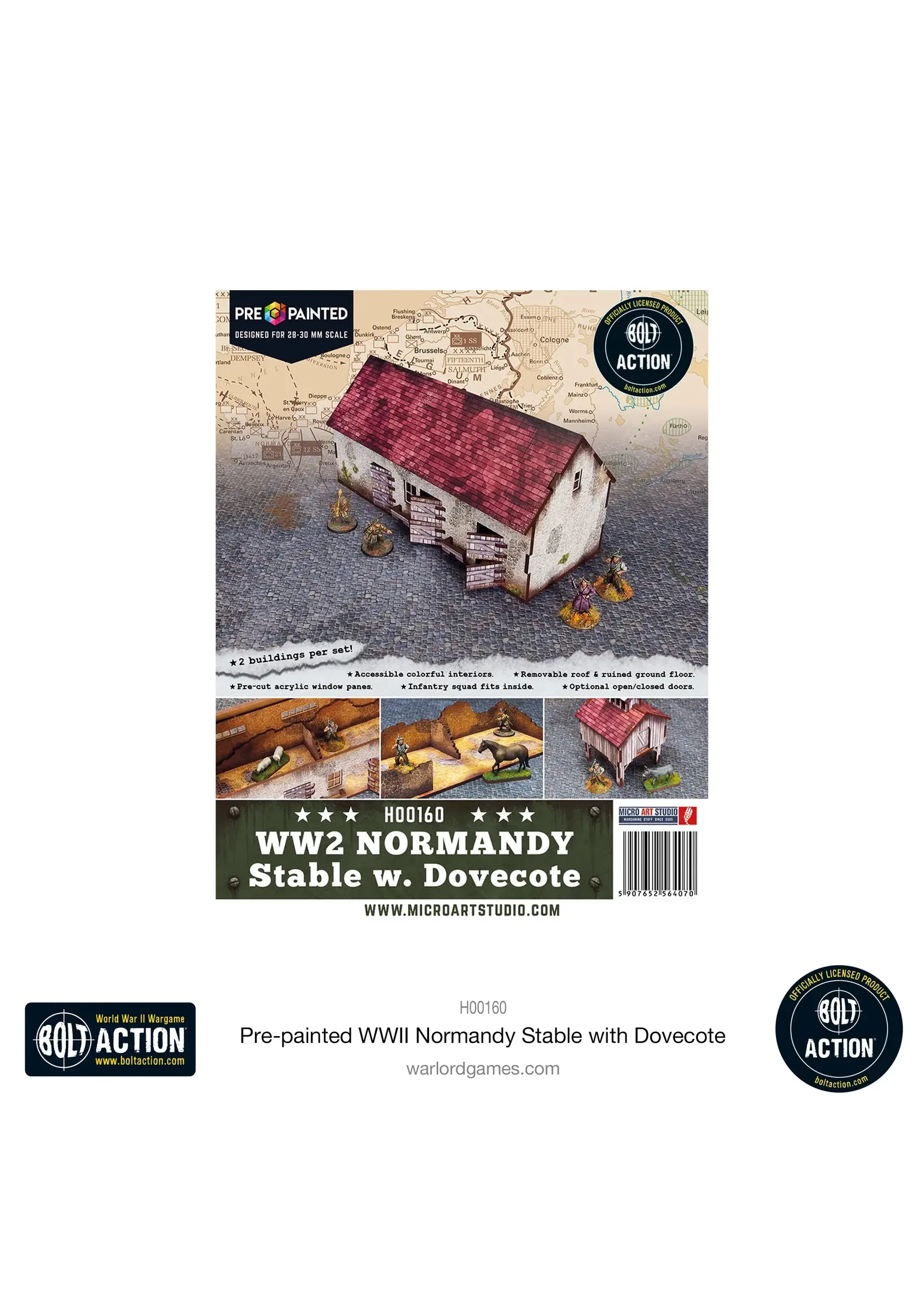 Bolt action Bolt Action: Pre-Painted WWII Normandy Stable With Dovecote