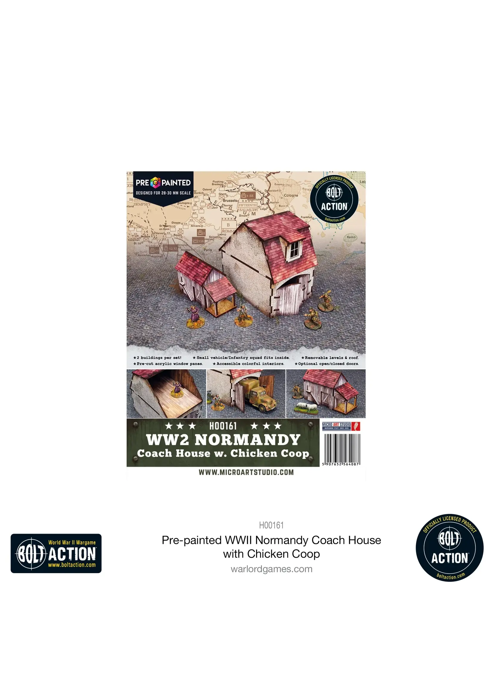 Bolt action Bolt Action: Pre-Painted WWII Normandy Coach House With Chicken Coop