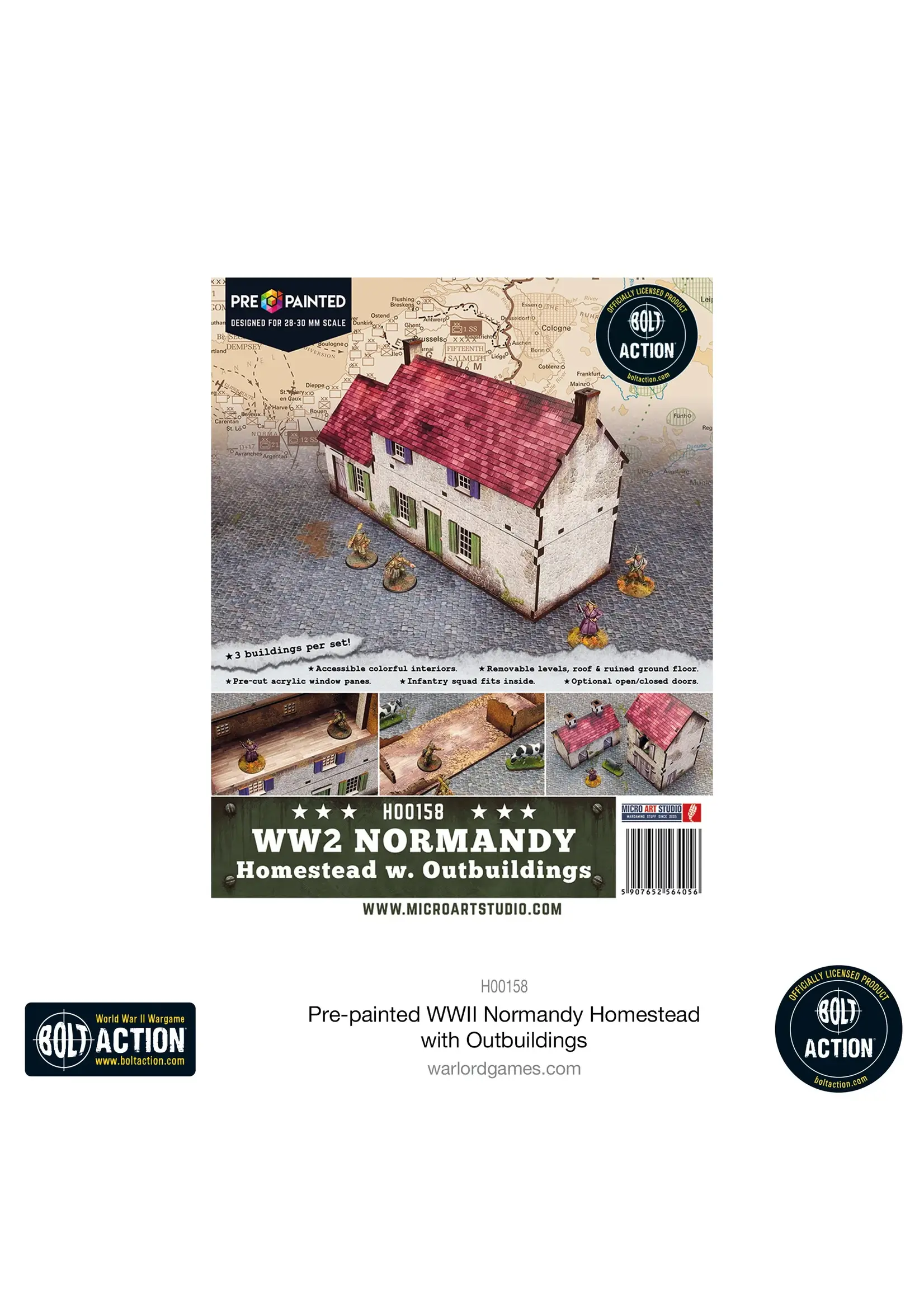 Bolt action Bolt Action: Pre-Painted WWII Normandy Homestead With Outbuildings