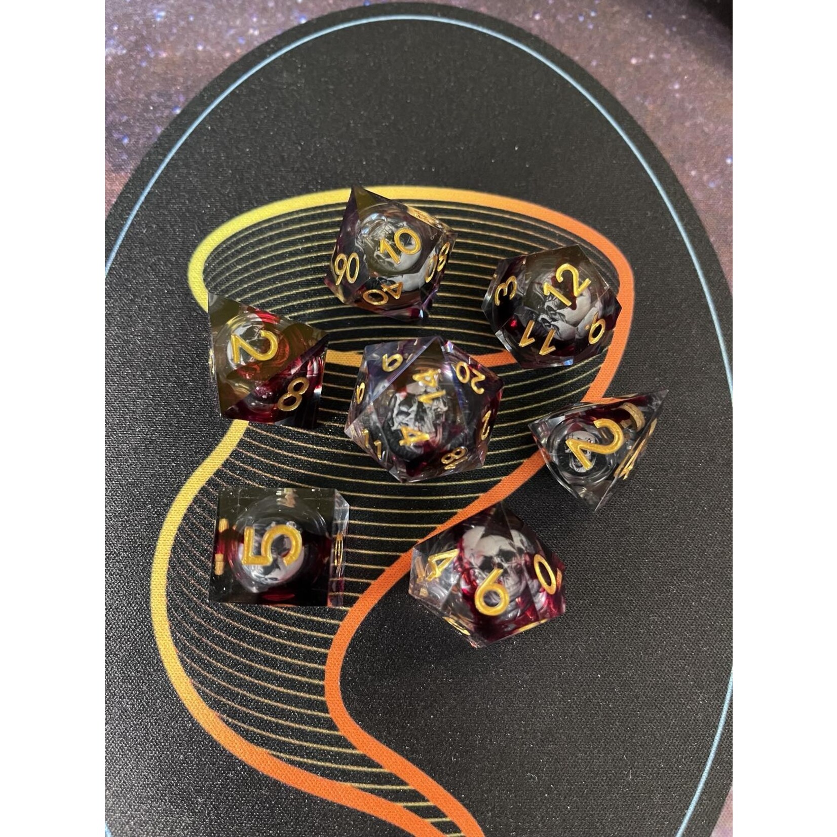 MagicVortex - Dice Bloody Skulls - 7pc Dice Set