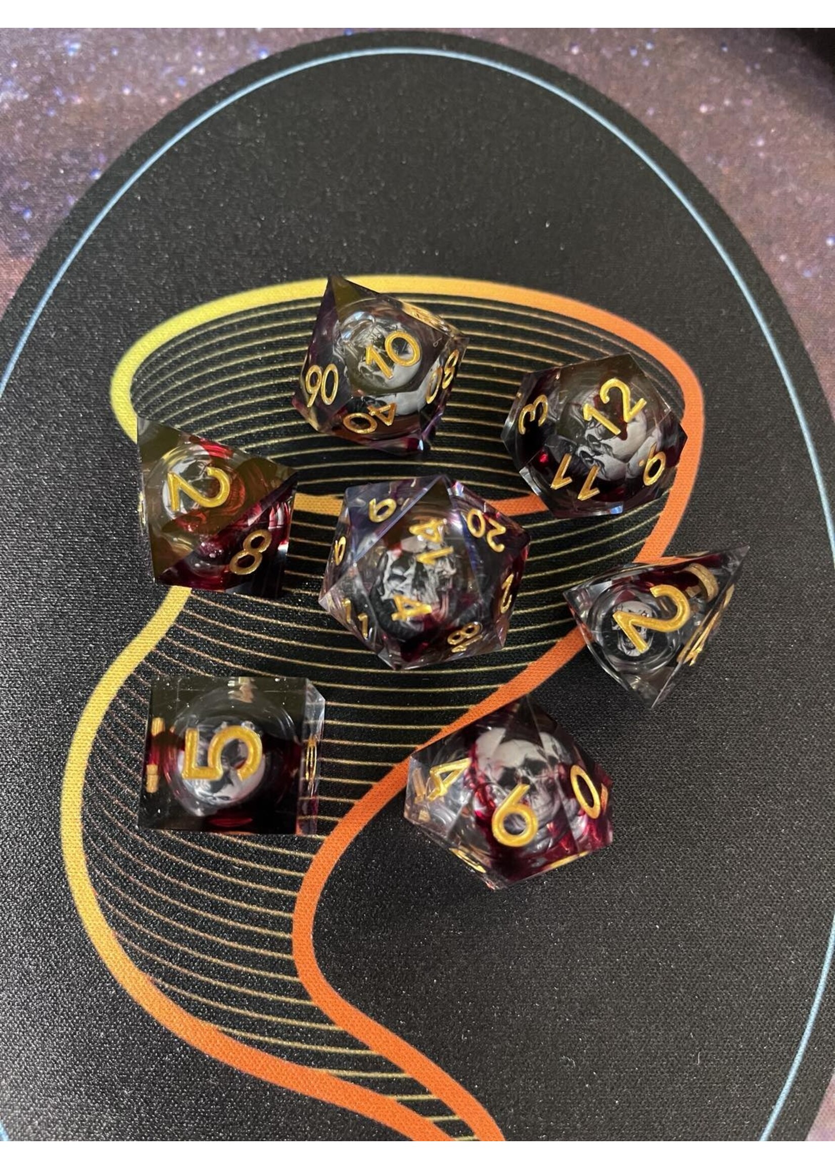 MagicVortex - Dice Bloody Skulls - 7pc Dice Set