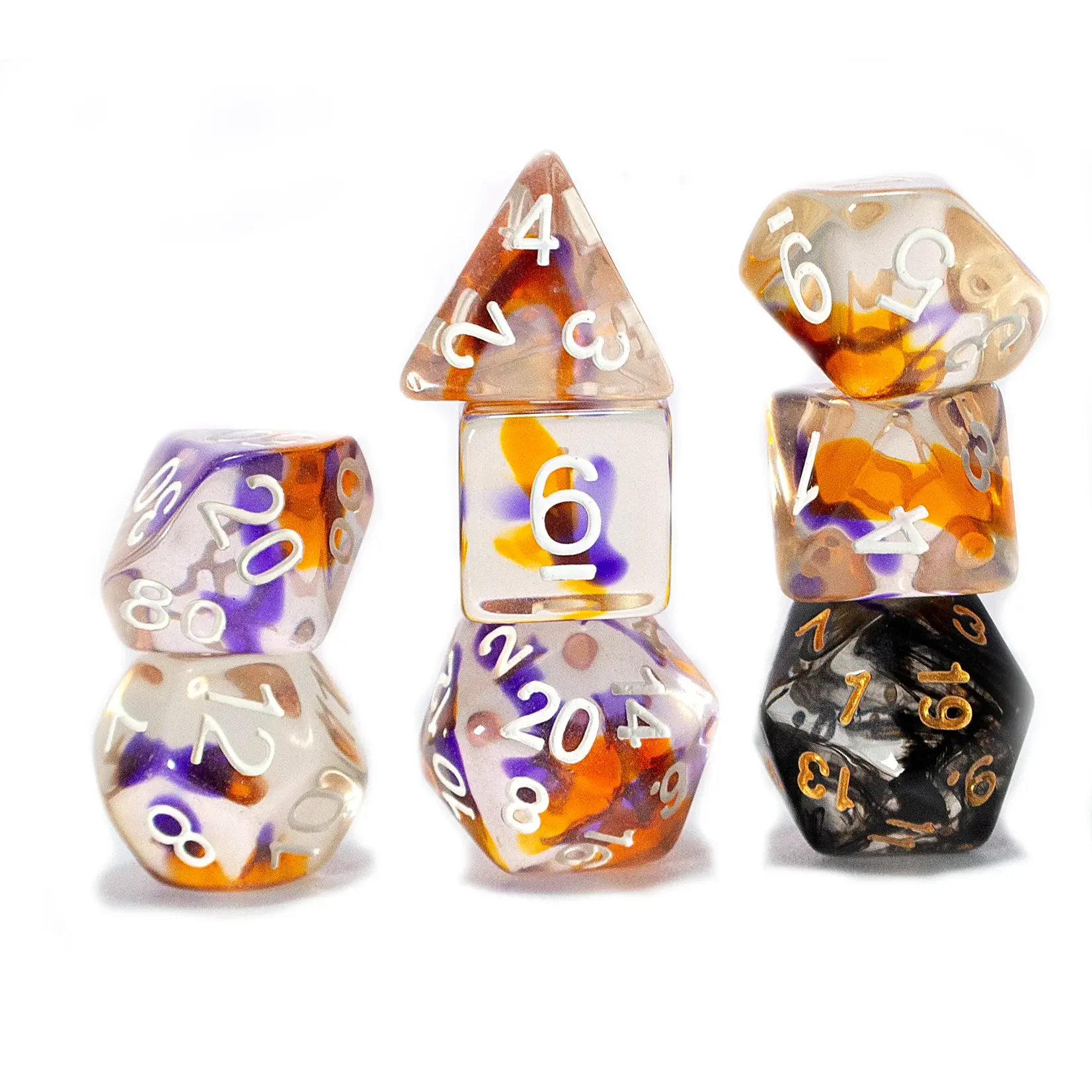 sirius dice Dice Set - Orange Purple Clear