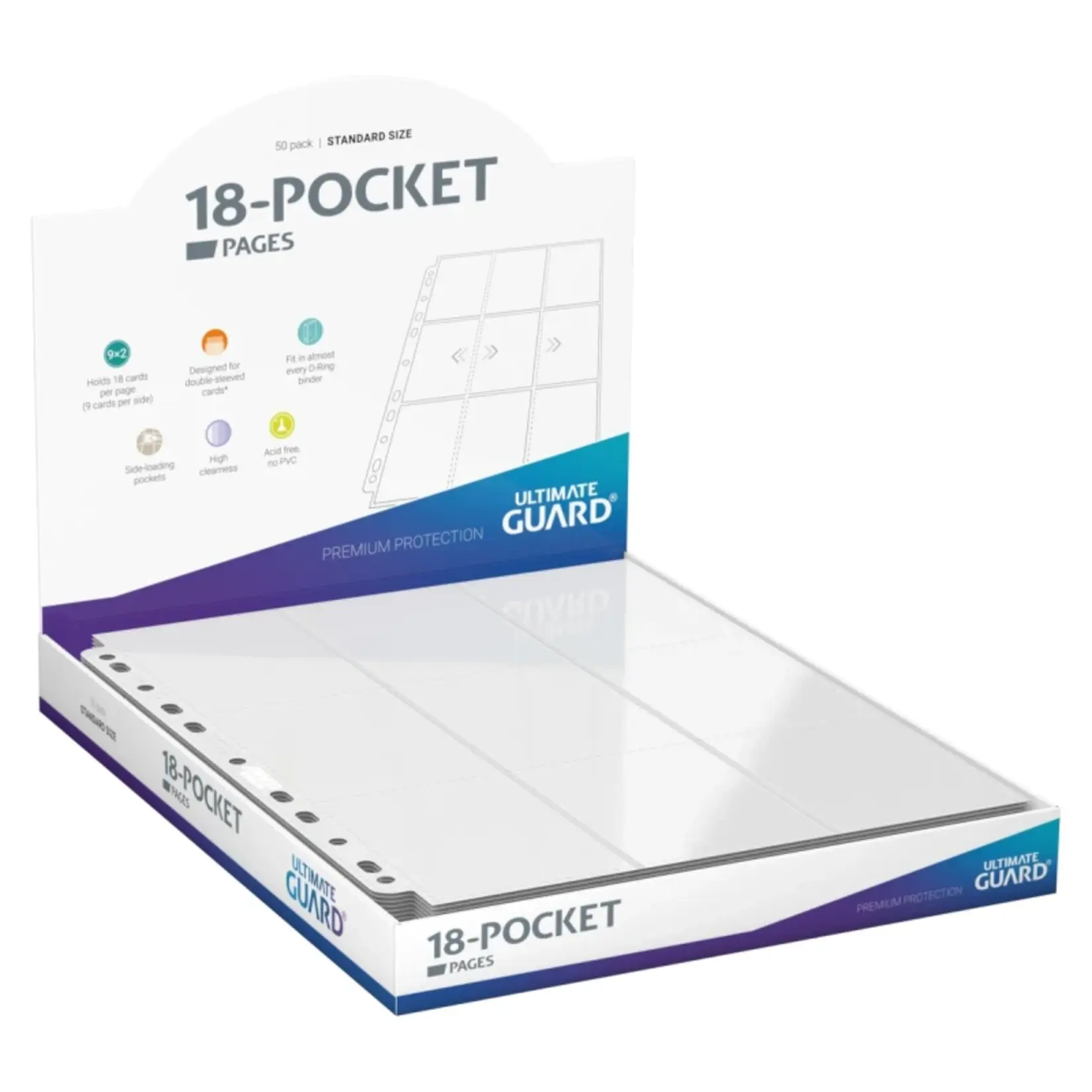 Ultimate Guard Ultimate Guard 18-Pocket Pages Side-Loading (50) - White