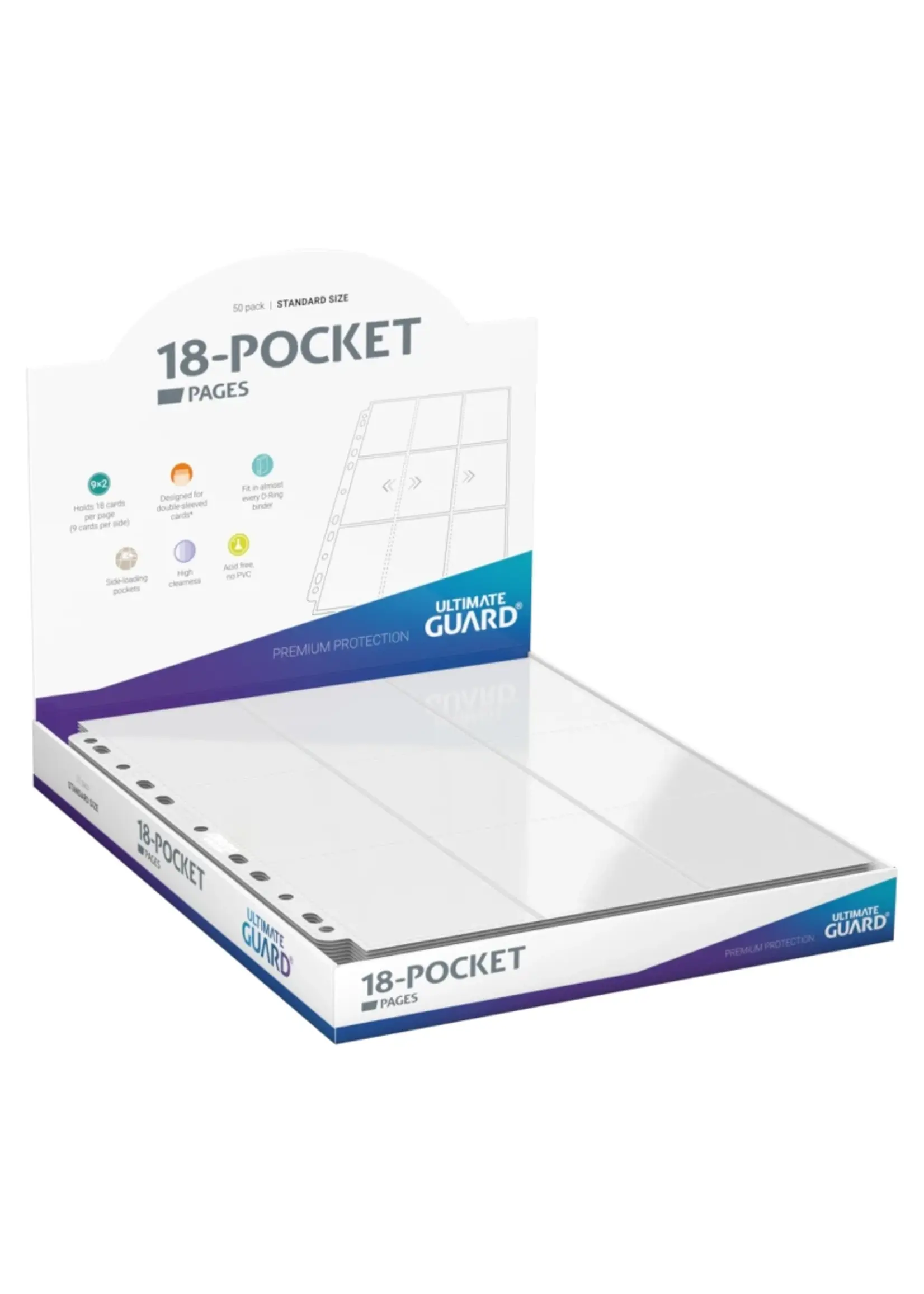 Ultimate Guard Ultimate Guard 18-Pocket Pages Side-Loading (50) - White