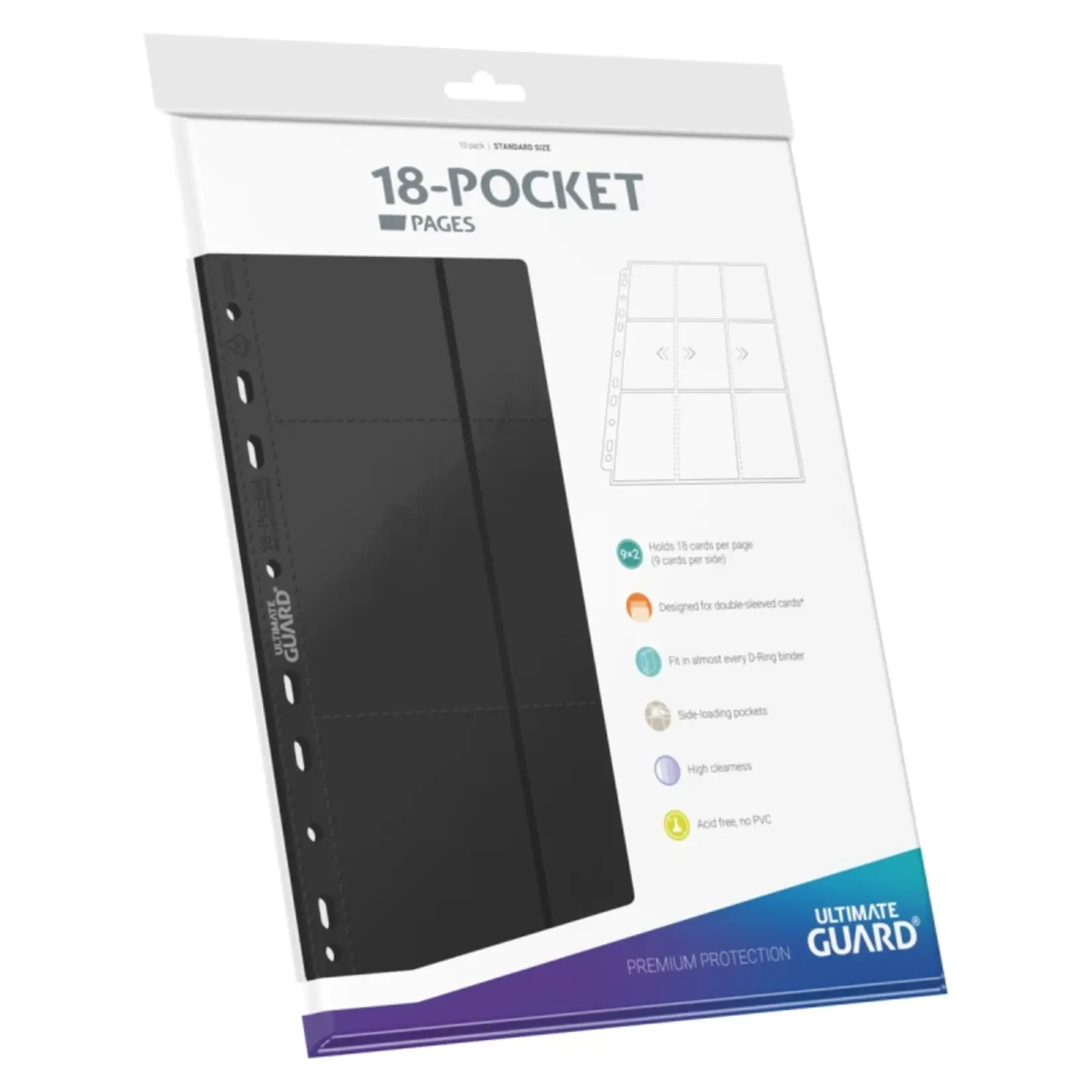 Ultimate Guard Ultimate Guard 18-Pocket Pages Side-Loading (10) - Black