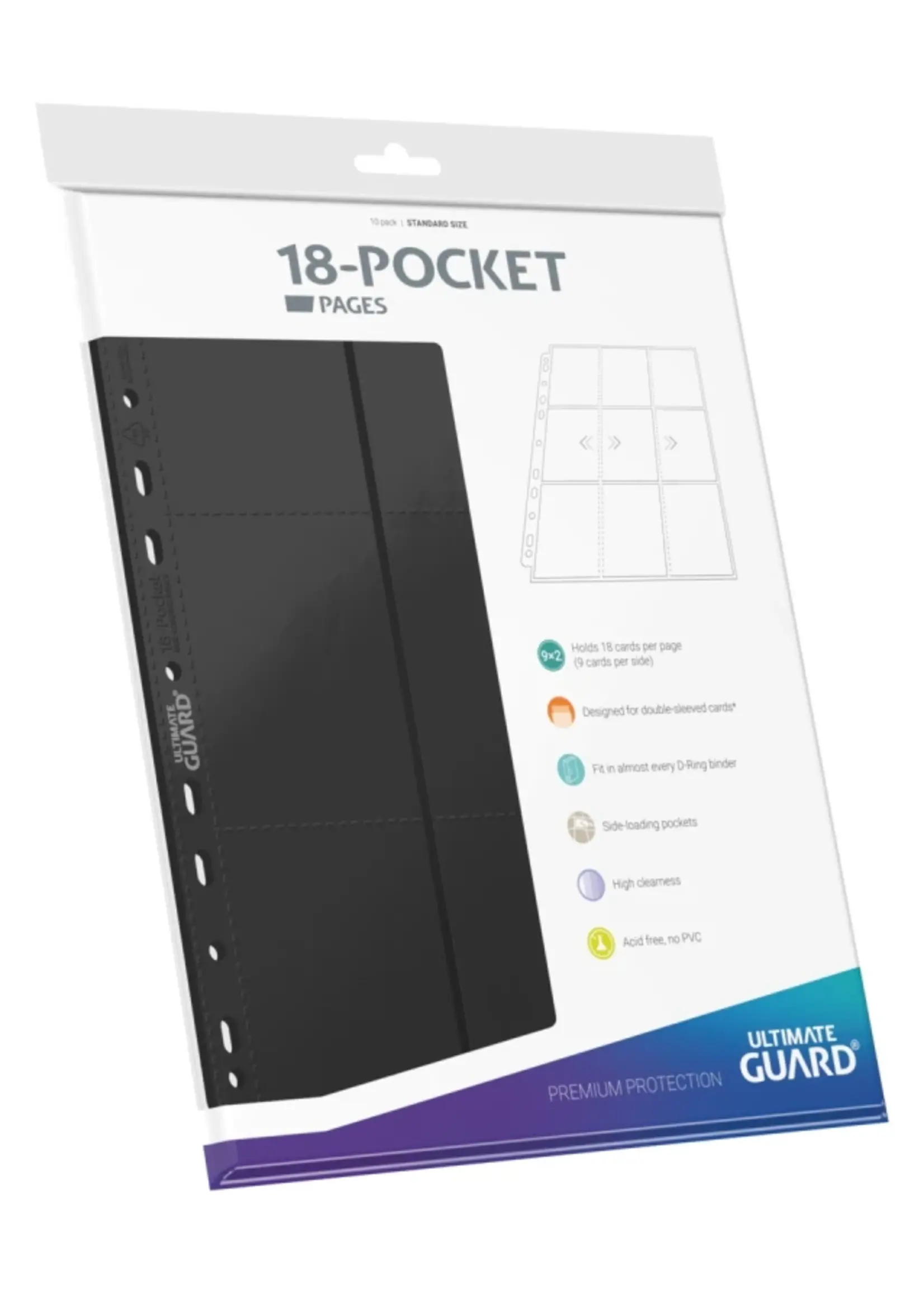 Ultimate Guard Ultimate Guard 18-Pocket Pages Side-Loading (10) - Black