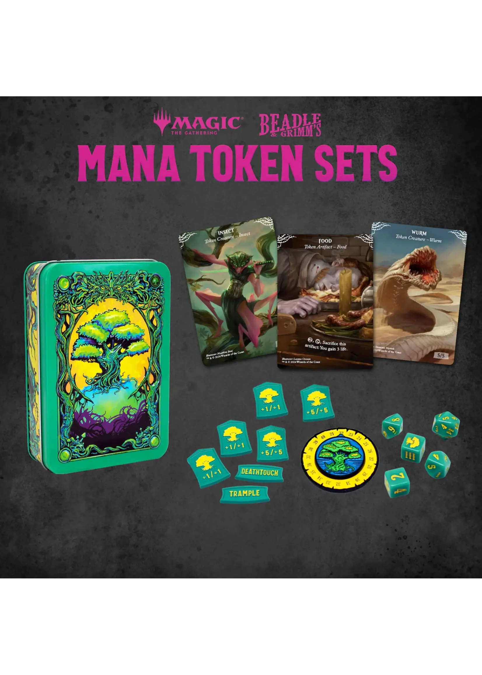Magic the gathering Magic the Gathering Dice and Token Pack Green Mana