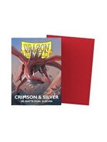 DRAGON SHIELD Dragon Shield Sleeves - Standard size - Matte Dual - Crimson & Silver (100 Sleeves)