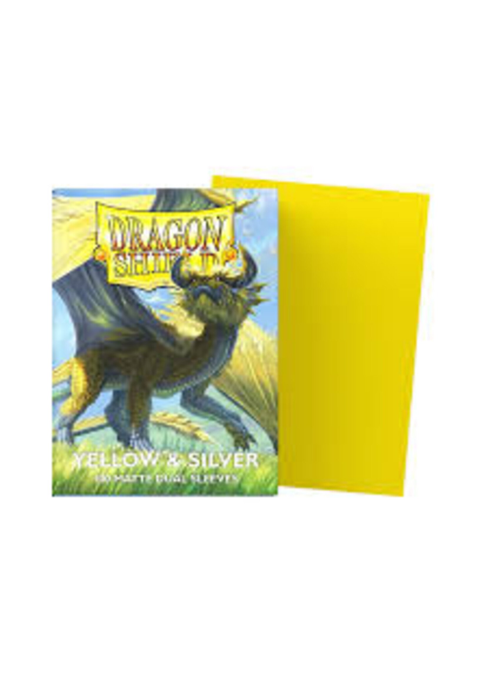 DRAGON SHIELD Dragon Shield Sleeves - Standard size - Matte Dual - Yellow & Silver (100 Sleeves)