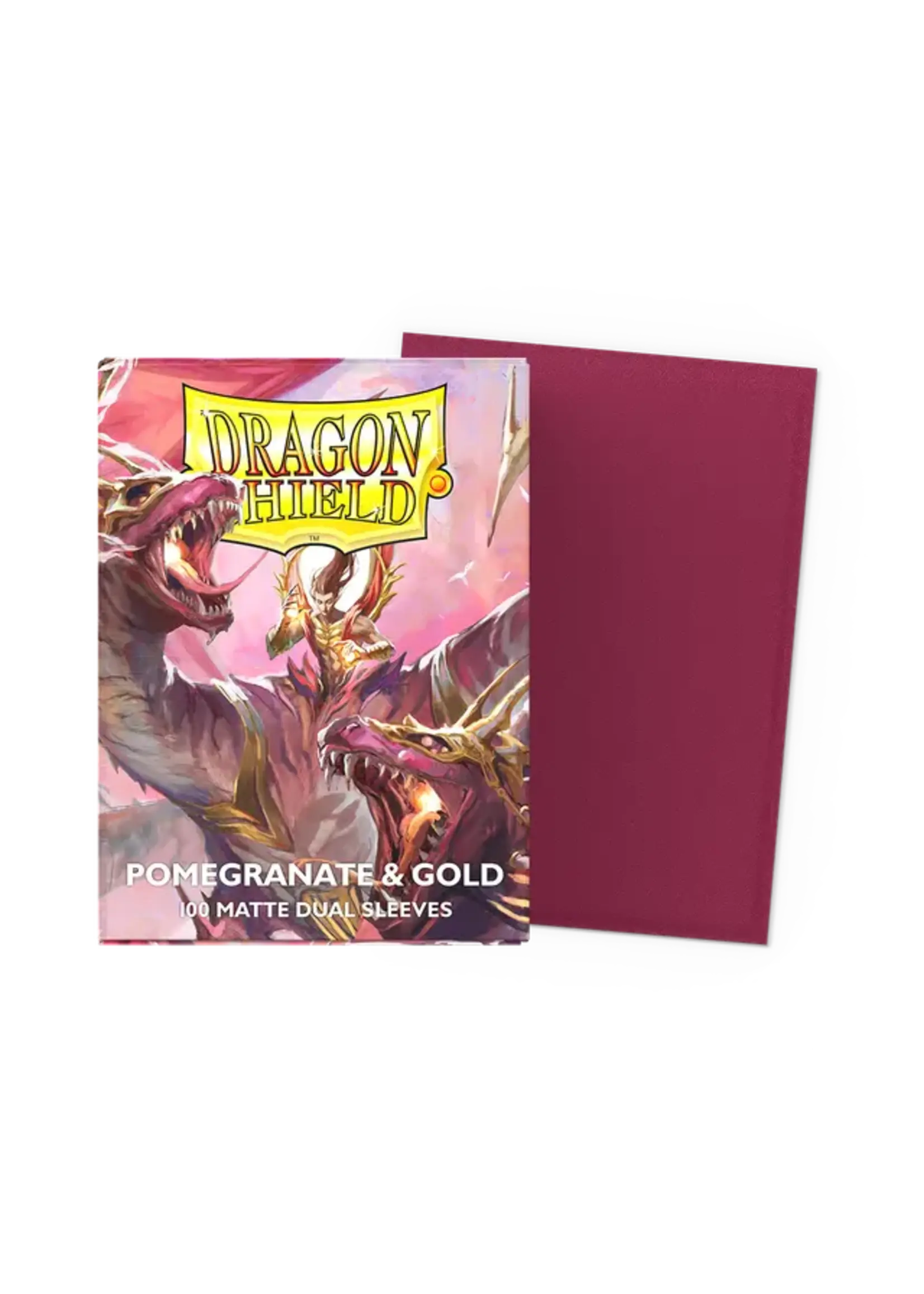 DRAGON SHIELD Dragon Shield Standard Matte Dual Sleeves Pomegranate & Gold (100 Sleeves)