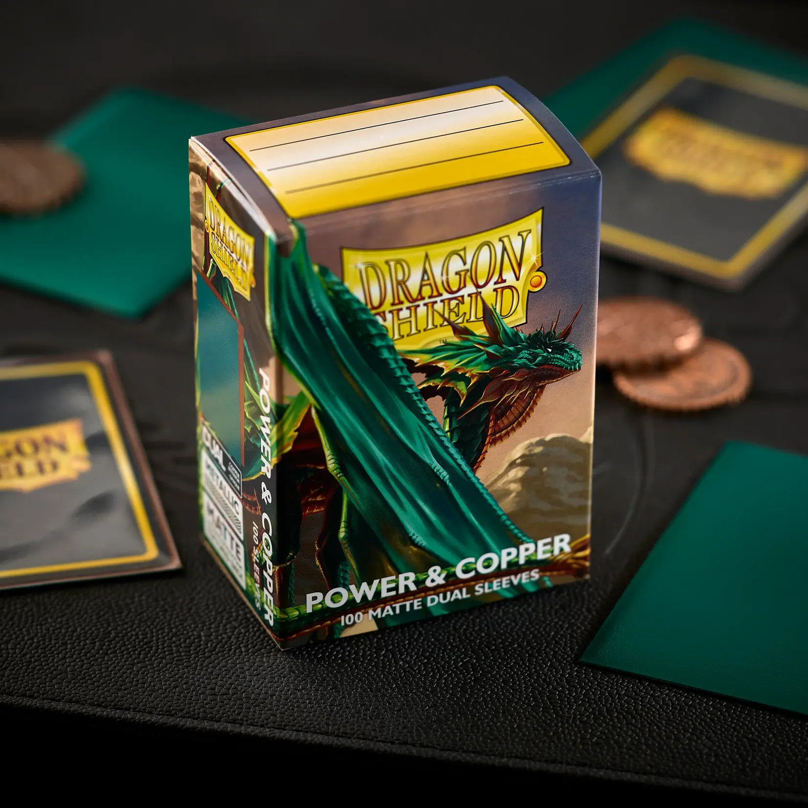 DRAGON SHIELD Dragon Shield Sleeves - Standard size - Matte Dual - Power & Copper (100 Sleeves)
