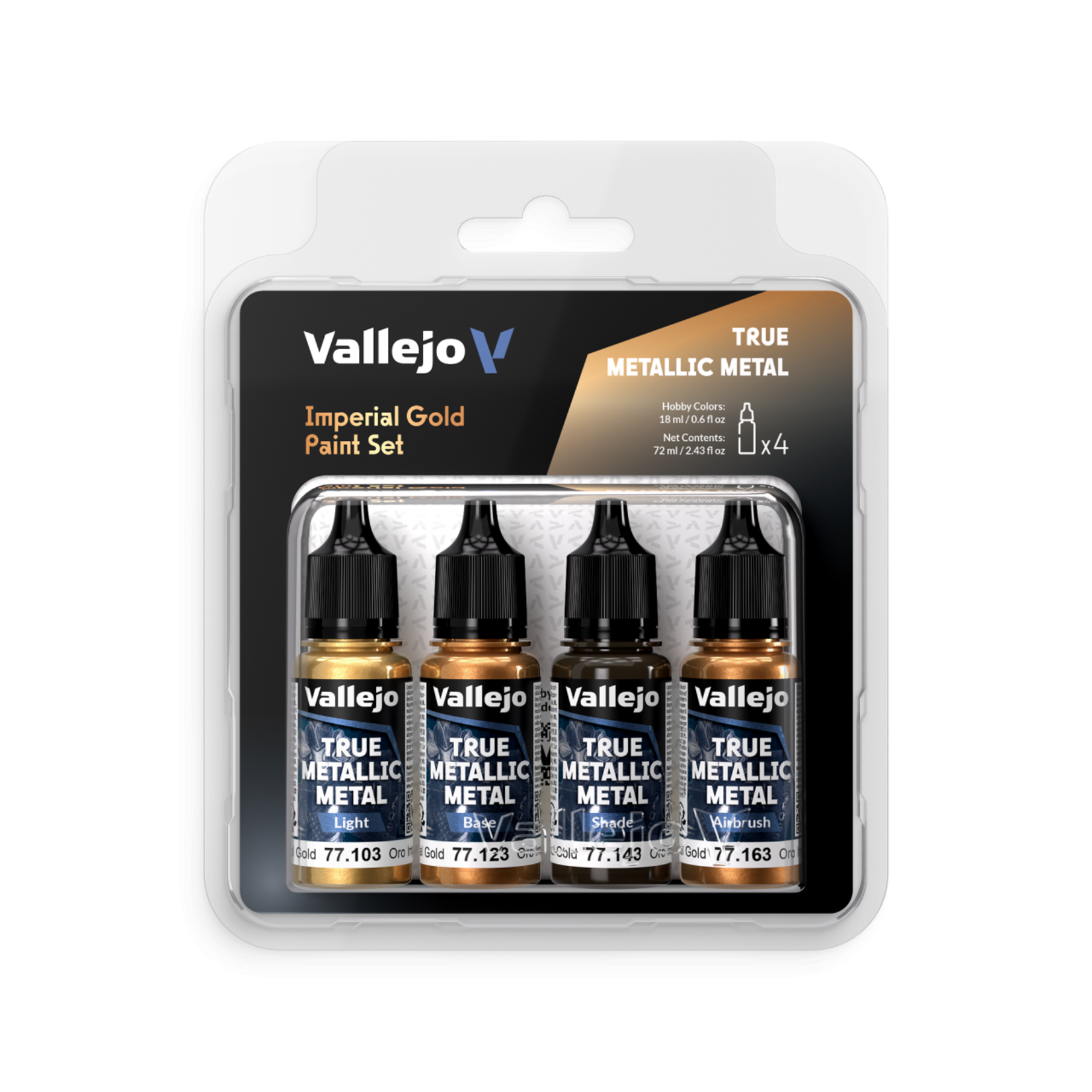 Vallejo Vallejo True Metallic Metal Arcane Gold Paint Set (4)