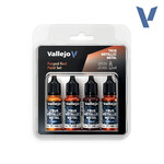 Vallejo Vallejo True Metallic Metal Forged Red Paint Set (4)