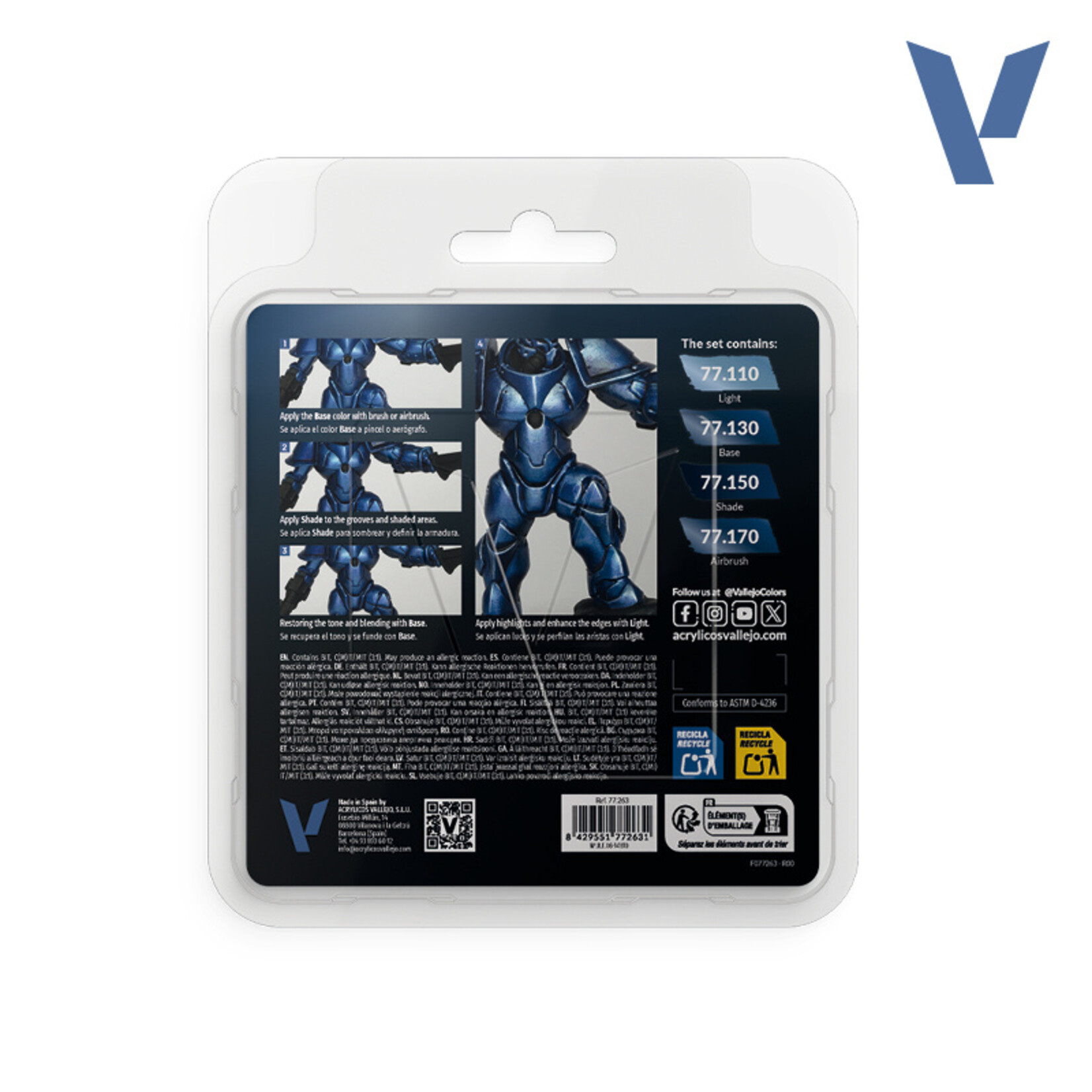 Vallejo Vallejo True Metallic Metal Ultramarine Blue Paint Set (4)