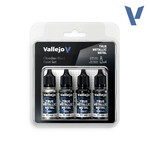 Vallejo Vallejo True Metallic Metal Obsidian Black Paint Set (4)
