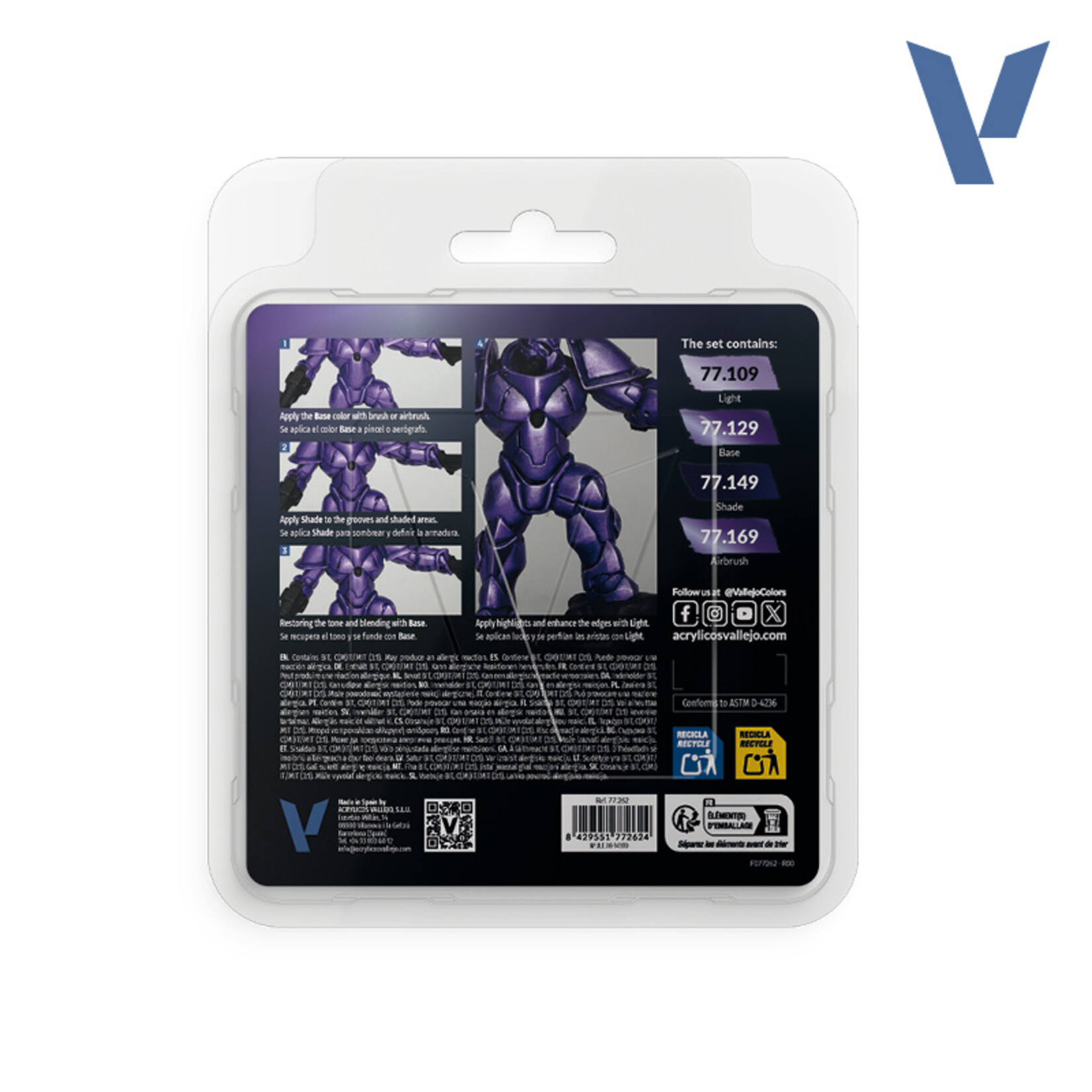 Vallejo Vallejo True Metallic Metal Celestial Violet Paint Set (4)