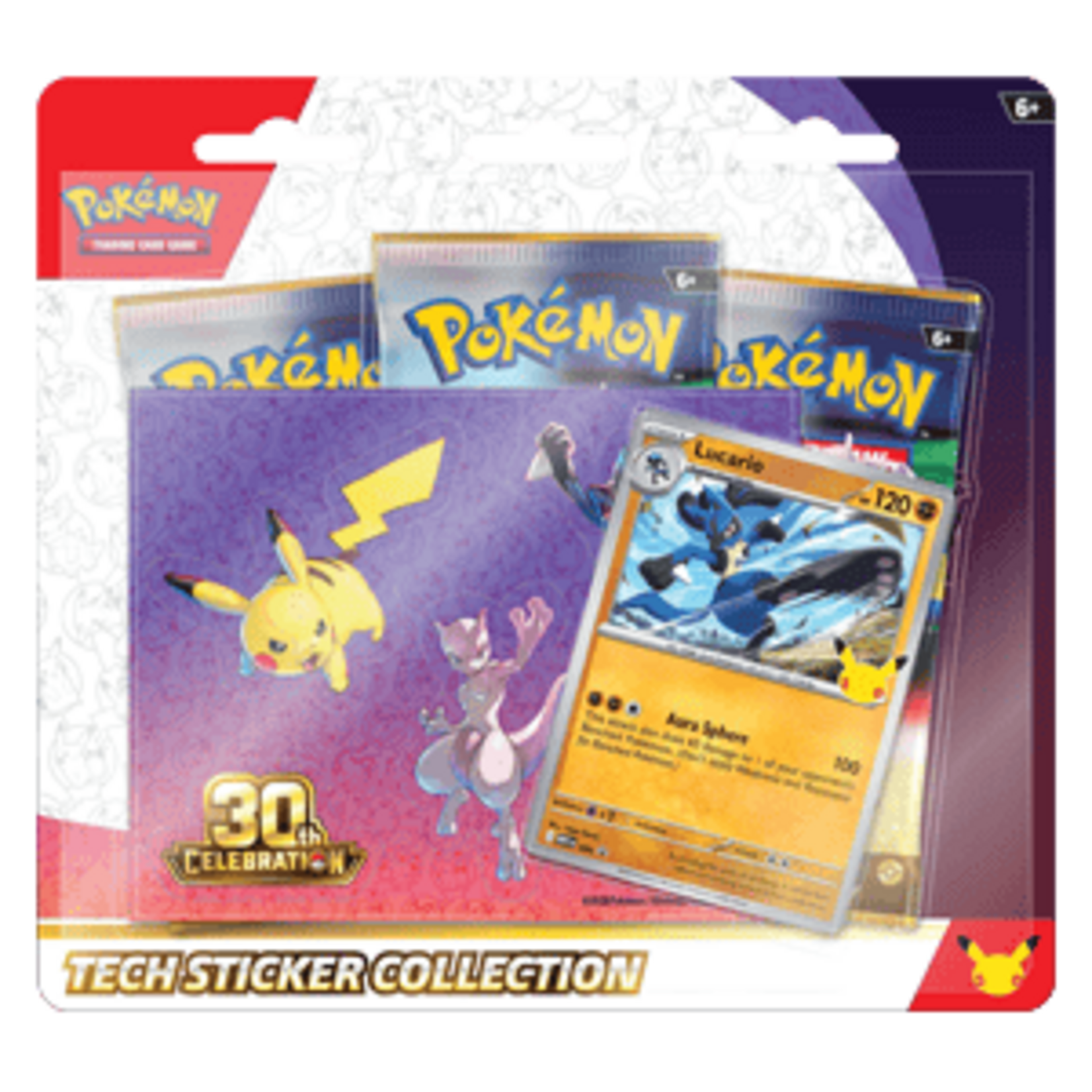 Pokémon (Preorder Ships On 13/11) Pokemon - 30th Celebration: Lucario Tech Sticker Collection