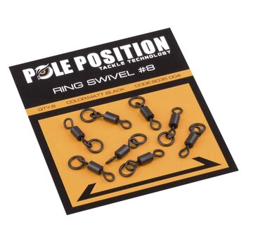 POLE POSITION Black Ring Swivel (size 8) (8stuks)