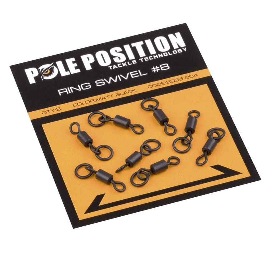 Black Ring Swivel (size 8) (8stuks)