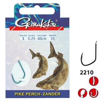 GAMAKATSU Booklet Pike Perch 2210S 60cm (10stuks)