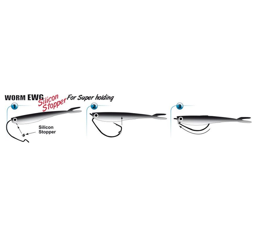 Worm Ewg Hooks Sil Stopper Black (5stuks)