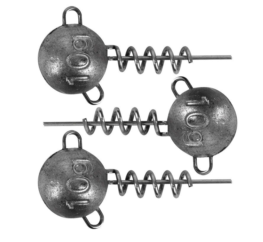 Corkscrew Round Jig Heads (3stuks)