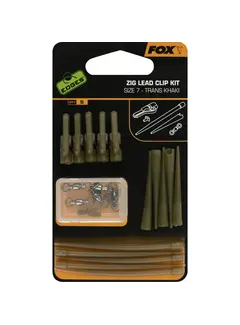 FOX Zig Lead Clip Kit Trans Khaki (5stuks)
