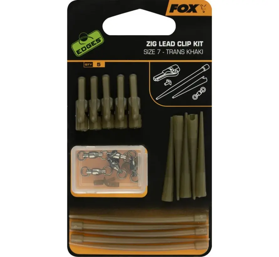 Zig Lead Clip Kit Trans Khaki (5stuks)