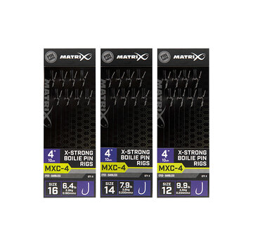 MATRIX MXC-4 X-Strong Boilie Pin Rigs Barbless 10cm (8stuks)