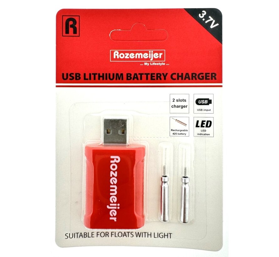 Usb Lithium Battery Charger Incl. 2stuks Oplaadbare Batterijen