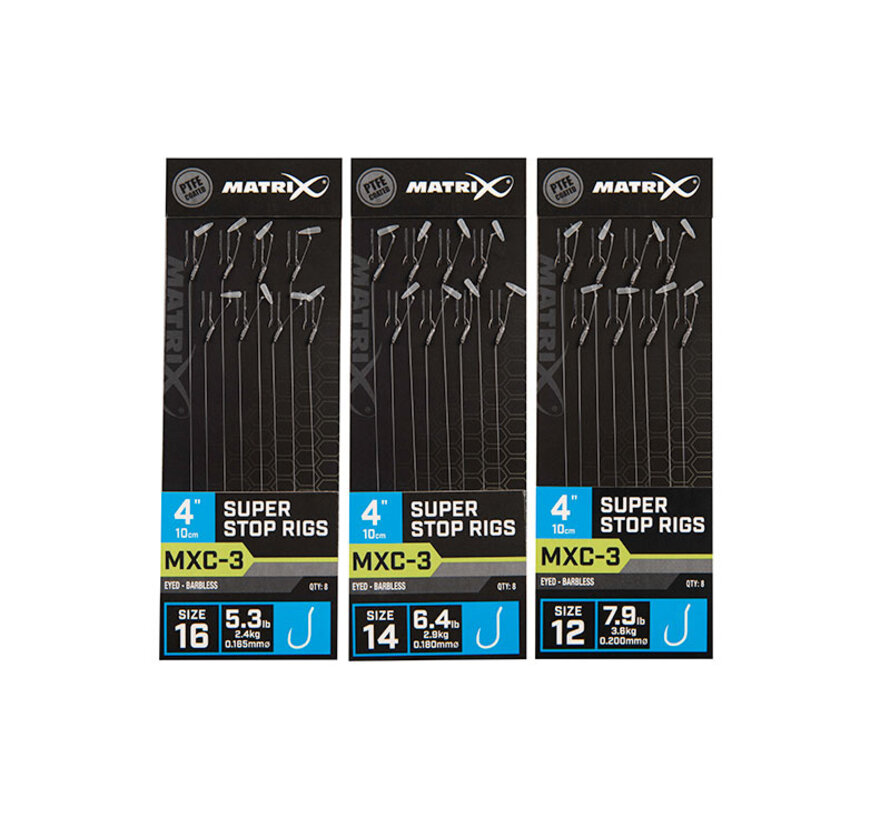 MXC-3 Super Stop Rigs Barbless 10cm (8stuks)