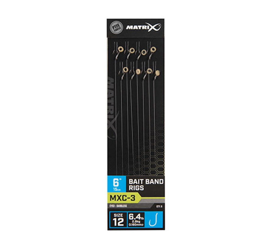 MXC-3 Bait Band Rigs Barbless 15cm (8stuks)