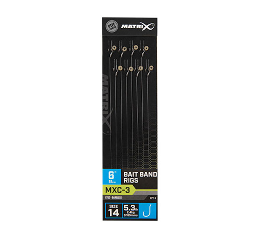 MXC-3 Bait Band Rigs Barbless 15cm (8stuks)