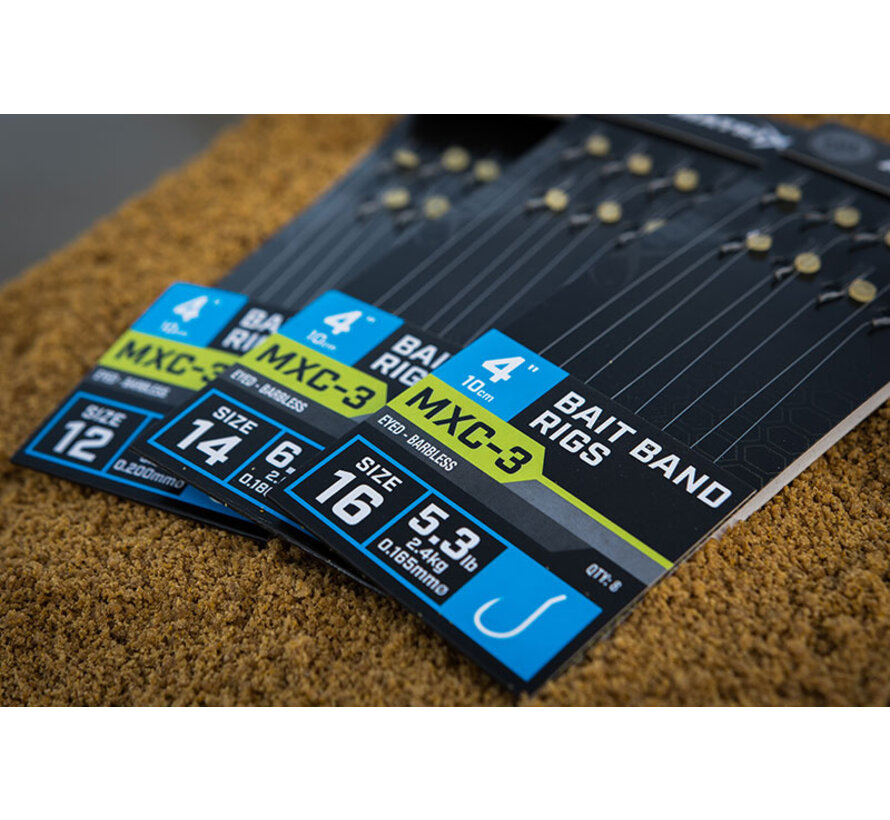 MXC-3 Bait Band Rigs Barbless 10cm (8stuks)