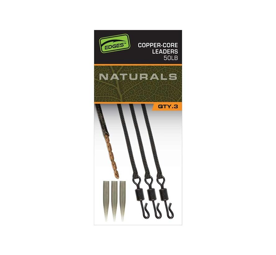 Edges Naturals Copper-Core Leaders (3stuks)