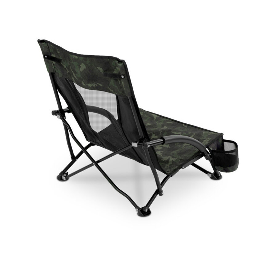 Lage Inklapbare Stoel Met Bekerhouder