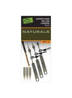 FOX Edges Naturals Copper-Core Heli Rig Leaders (3stuks) 50lb