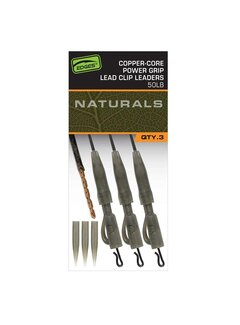 FOX Edges Naturals Copper-Core Power Grip Lead Clip Leaders (3stuks) 50lb