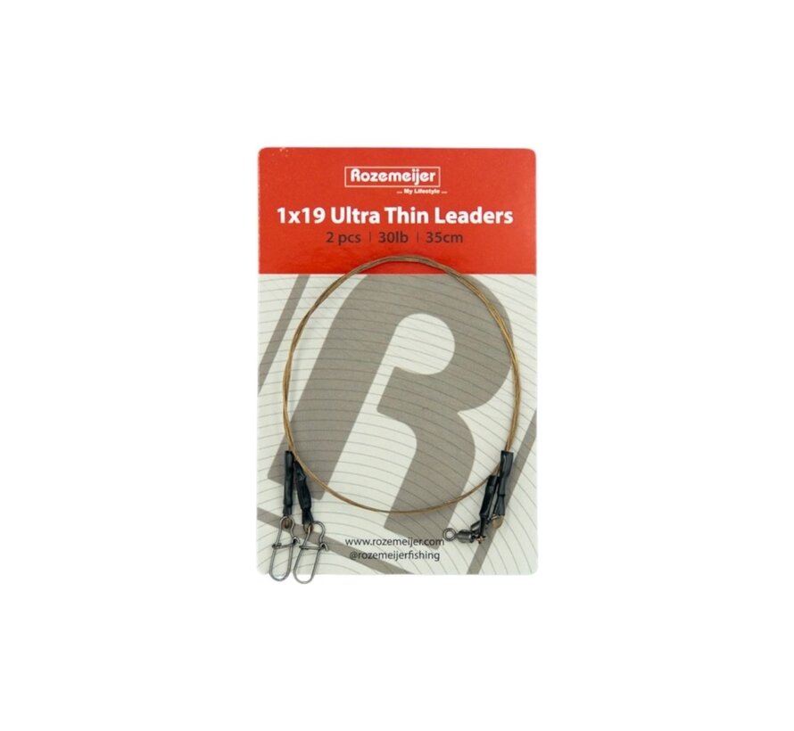 1x19 Super Dunne Stalen Onderlijn (35cm) (2stuks)