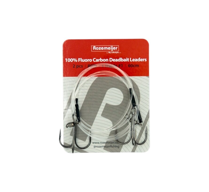 Fluoro Carbon Doodaas Onderlijn Dreg (60cm) (2stuks)