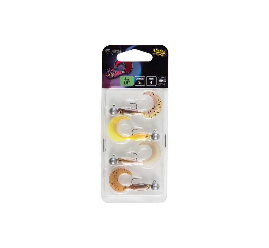 Micro Grub Tail Mix UV Loaded Lure Pack (4cm) (3gr) (4stuks)