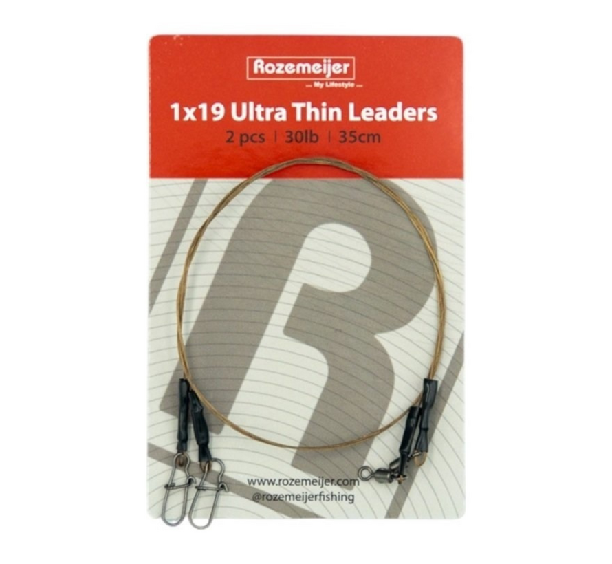 1x19 Super Dunne Stalen Onderlijn (35cm) (2stuks)