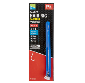 PRESTON MCM-B Banded Hair Rigs 4"/10cm (8stuks)