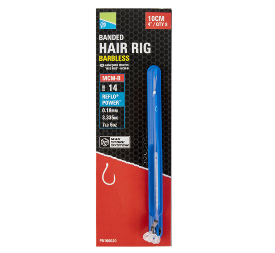 MCM-B Banded Hair Rigs 4"/10cm (8stuks)