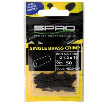 SPRO Matte Black Single BR Crimp (50stuks)