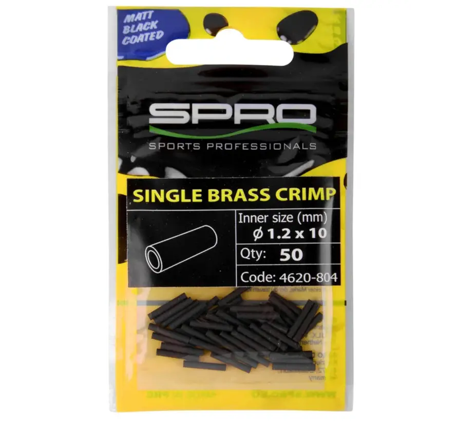 Matte Black Single BR Crimp (50stuks)