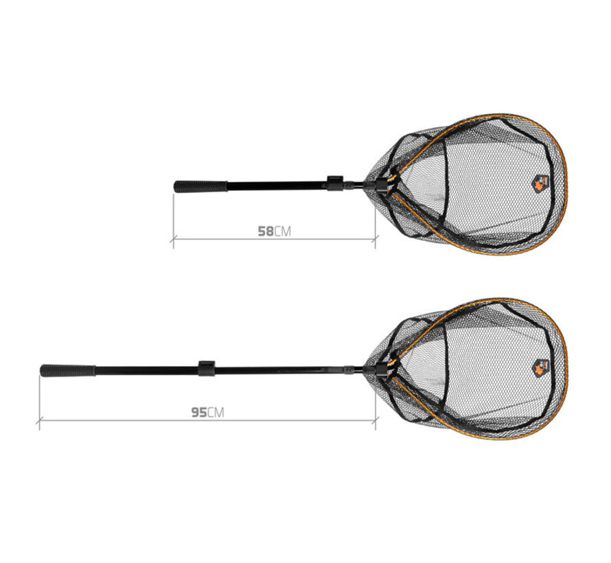 Snel Opvouwbaar Rubber Roofvisnet (0.95m) (50x40cm)