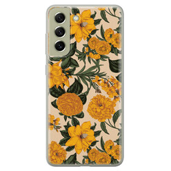 Coole Handyhüllen Samsung Galaxy S21 FE Silikon Case - Retro Flowers