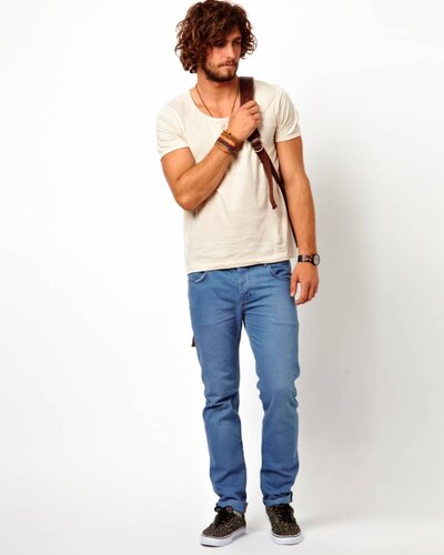 Scotch&Soda T-shirt met gebonden hals